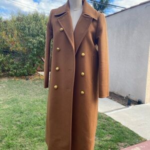 J. Crew Brown Trench Coat with Gold Buttons